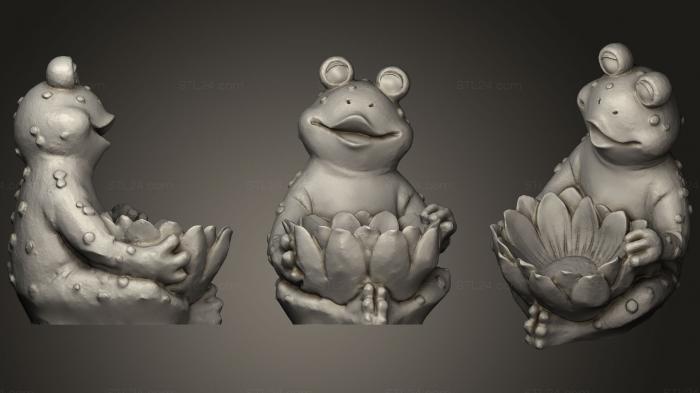 Figurines simple (Frog Flower Bowl, STKPR_0484) 3D models for cnc
